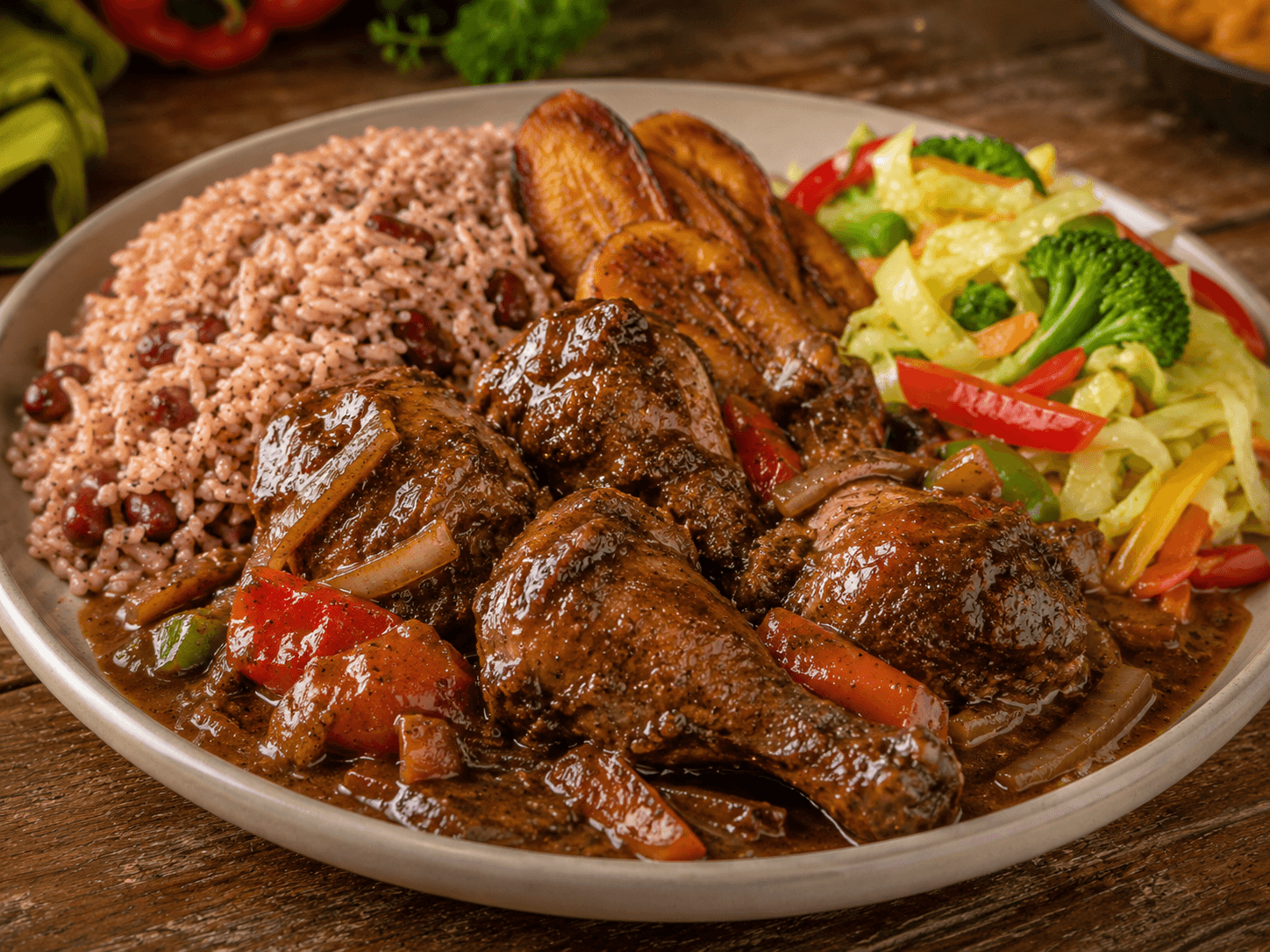 Brown stew chicken special from Mr Wests Caribbean Cuisine